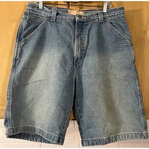 Red Camel Carpenter Denim Shorts Mens 36 Blue Light Wash Utility